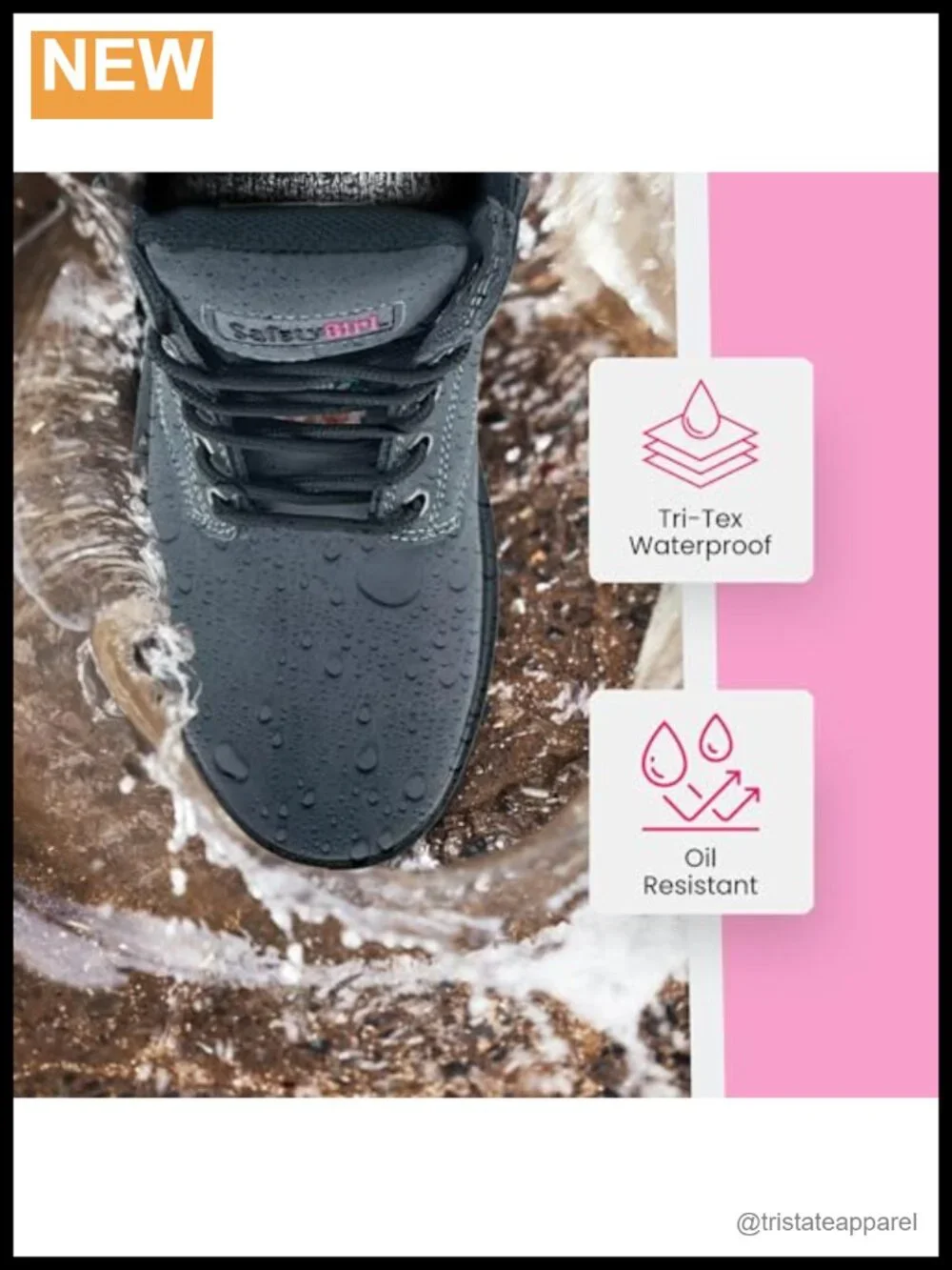 Steel Toe Waterproof Work Boots Lace-Up Safety Shoes for Women Puncture